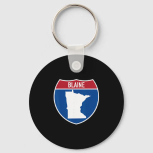 Blaine Minnesota Kaart Snelweg Interstate Bord Sou Sleutelhanger