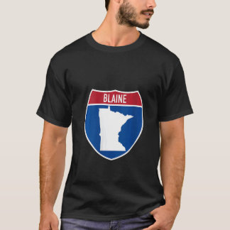 Blaine Minnesota kaart snelweg Interstate Sign Sou T-shirt