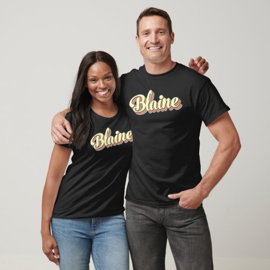 Blaine Retro Art Baseball Font  T-shirt (Unisex)