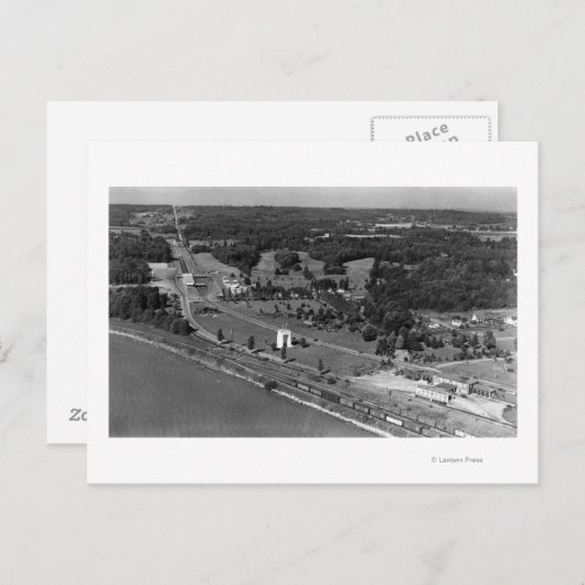 Blaine, WA Vogels Oog Uitzicht en Int. Vredespleis Briefkaart (Voorkant / Achterkant)