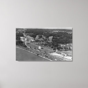 Blaine, WA Vogels Oog Uitzicht en Int. Vredespleis Canvas Afdruk