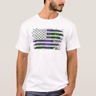 Blair Achternaam Amerikaanse vlag Schotse Clan Tar T-shirt