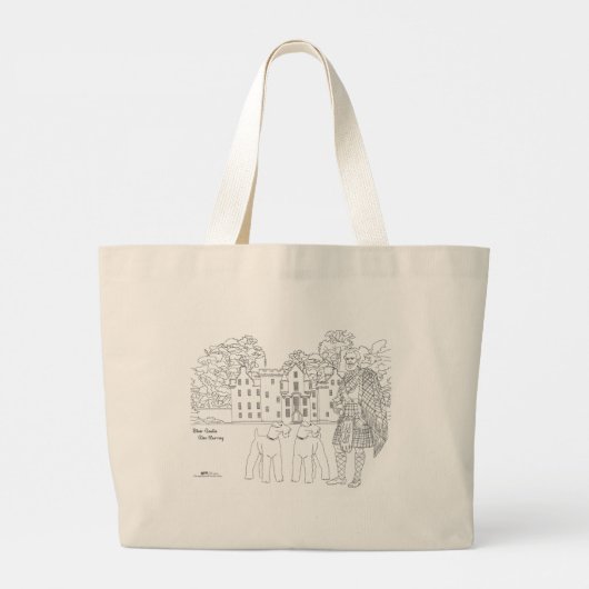 Blair Castle Highlander Airedale Terriers Canvas t Grote Tote Bag (Achterkant)