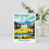 Blair Castle Schotland Vintage reisillustratie Briefkaart (Staand voorkant)