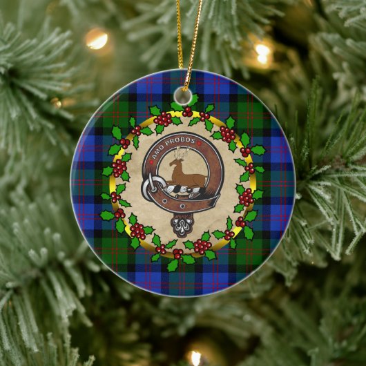 Blair Clan Badge & Tartan Persoonlijke mas Keramisch Ornament (Boom)