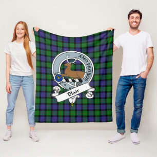 Blair Clan Badge Tartan Pset Fleece Deken
