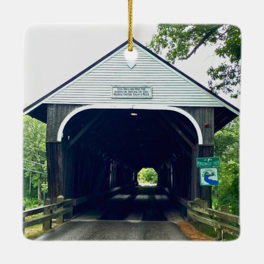 Blair Covered Bridge Keramisch Ornament (Achterkant)