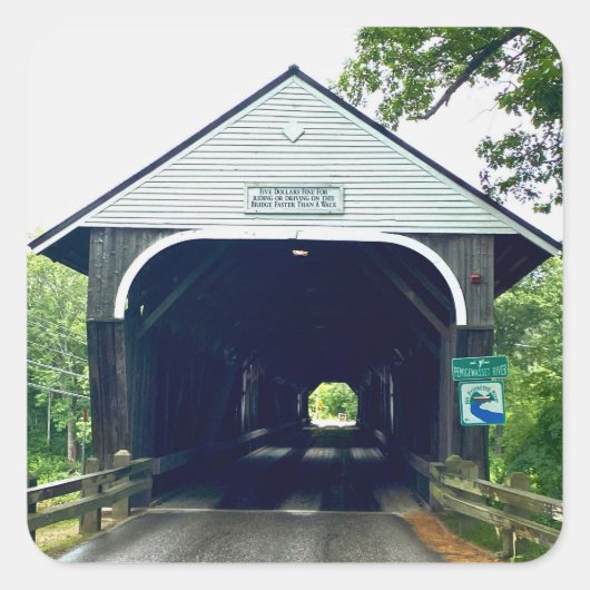 Blair Covered Bridge Vierkante Sticker (Voorkant)
