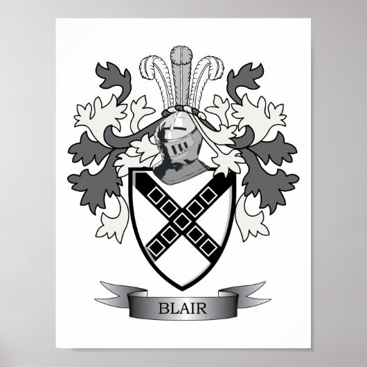 Blair Family Crest Coat of Arms Poster (Voorkant)