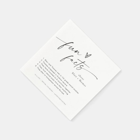 BLAIR Fun Facts Bruiloft servetten, Modern Minimal Servet (Hoek)