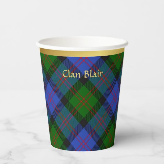 Blair Gepersonaliseerde Tartan Kerstmis Papieren Bekers (Achterkant)