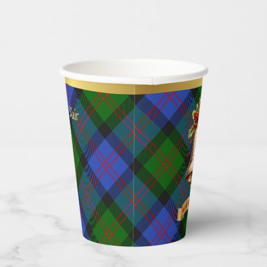 Blair Gepersonaliseerde Tartan Kerstmis Papieren Bekers (Rechts)