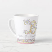 Blair Letter B-naam betekent monogram Latte Mok (Linkerhoek)