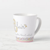 Blair Letter B-naam betekent monogram Latte Mok (Rechterhoek)