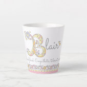 Blair Letter B-naam betekent monogram Latte Mok (Voorkant)
