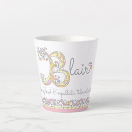 Blair Letter B-naam betekent monogram Latte Mok
