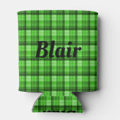 "Blair" Mans Name On Green Tartan, Can Cooler (Achterkant)