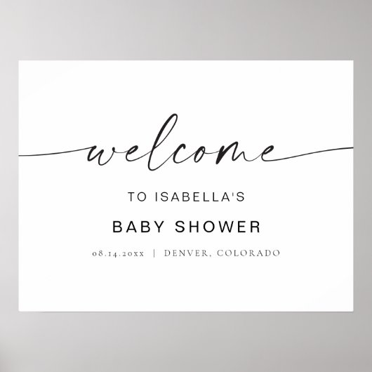 BLAIR Minimalist Boho Baby Shower Welcome Sign Poster (Voorkant)