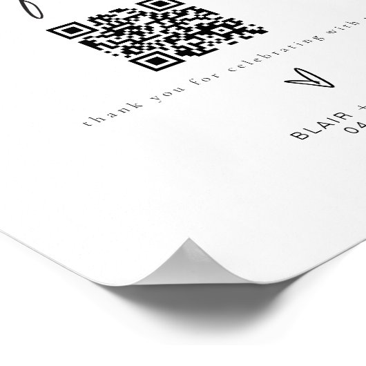 BLAIR Minimalist Boho Huwelijksreis Fonds Trouwbor Poster (Hoek)