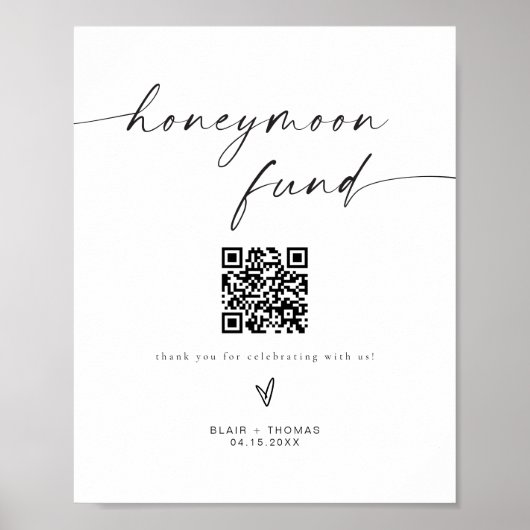 BLAIR Minimalist Boho Huwelijksreis Fonds Trouwbor Poster (Voorkant)