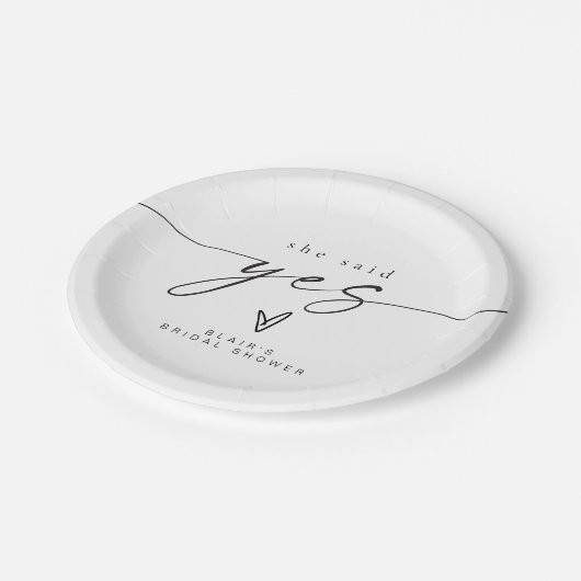 BLAIR minimalist boho ze zei ja Vrijgezellenfeest Papieren Bordje (Gekanteld)