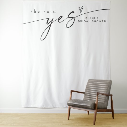 BLAIR minimalist boho ze zei ja Vrijgezellenfeest Wandkleed (In situ)