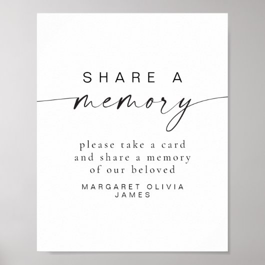 BLAIR Minimalist Share a Memory Funeral Service Poster (Voorkant)