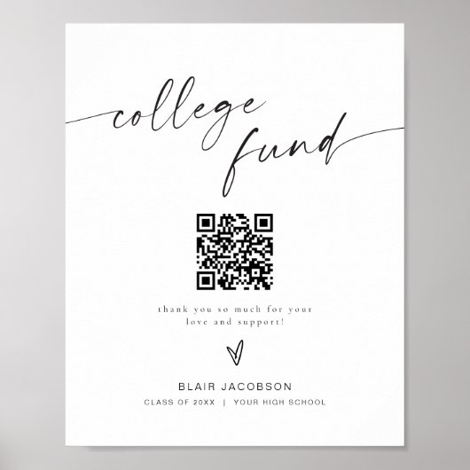 BLAIR Minimalistisch Boho College Fonds Donatie te Poster (Voorkant)