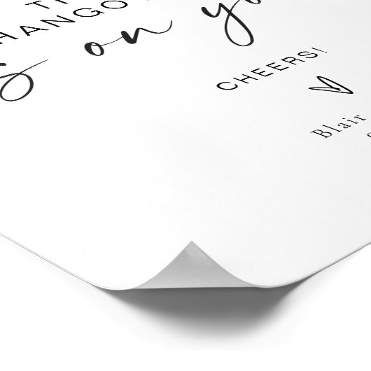 BLAIR Minimalistisch Bruiloft Open Bar Teken | Mod Poster (Hoek)