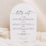 BLAIR Minimalistische Bohemian Arch Weddenemenkaar Menu<br><div class="desc">Dit trouwmenu bevat een bohemisch handgeschreven script lettertype en een modern minimalistisch design met een gebruiksvriendelijke boog voor uitsnijden. U zult dit menu op uw moeten in orde maken. Zodra het menu wordt gedrukt en verscheept, zult u op de grijze booglijn in orde maken. Paar met om het even wat...</div>