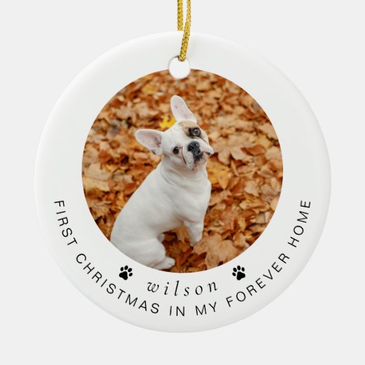 BLAIR Modern 1e kersthond of foto van Pet Keramisch Ornament (Voorkant)