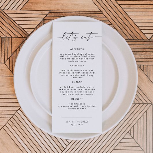 BLAIR Modern Bohemen Let's Eat Dinner Menu
