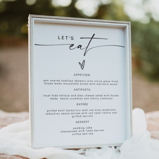 BLAIR Modern Bohemian Let's Eat Dinner Menu Poster