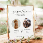 BLAIR Modern Boho 2 Foto Dog Signature Drink Poster<br><div class="desc">Dit teken van de handtekening van de drink kenmerkt twee fotogroeven, een handgeschreven manuscriptdoopvont, en een modern minimalistisch ontwerp. Verander gemakkelijk de doopvont en achtergrondkleur om uw gebeurtenis aan te passen. Dit teken is perfect voor het toevoegen van een foto van de bruid en bruid, de nieren of je favoriete...</div>