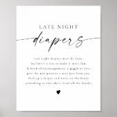 BLAIR Modern Boho Late Night Diapers Baby Sign Poster (Voorkant)