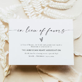 BLAIR Modern Boho Wedding in Lieu Favors Card Kaart