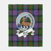 Blair Modern Clan Badge Tartan Pset Fleece Deken (Voorkant)
