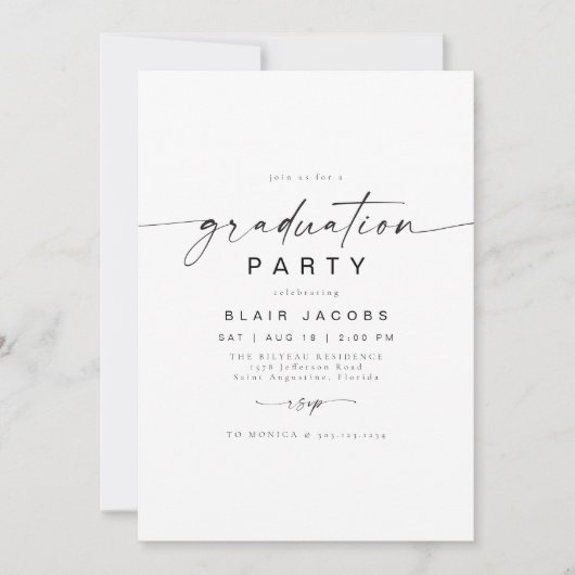 BLAIR Modern Minimal Arch Foto Boho Afstuderen Kaart (Voorkant)