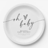 BLAIR Modern Minimal Boho Oh Baby shower Papieren Bordje (Voorkant)
