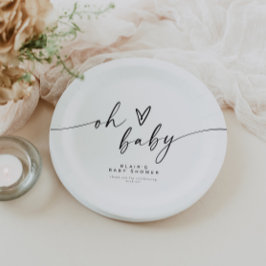 BLAIR Modern Minimal Boho Oh Baby shower Papieren Bordje