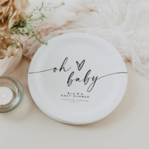BLAIR Modern Minimal Boho Oh Baby shower Papieren Bordje