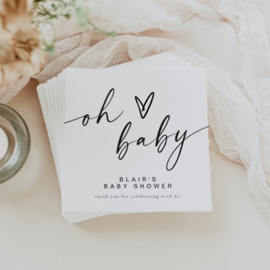 BLAIR Modern Minimal Boho Oh Baby shower Servet
