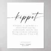 BLAIR Modern minimalist Kippot Kippah Wedding Poster (Voorkant)