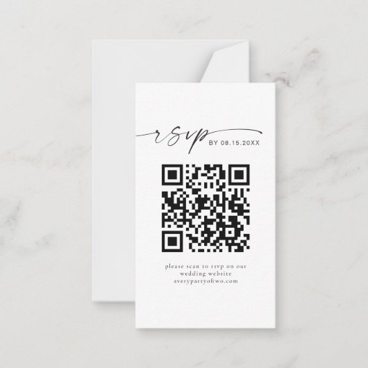 BLAIR Modern Minimalist QR Code Mini RSVP Card Notitiekaartje (Voorkant)