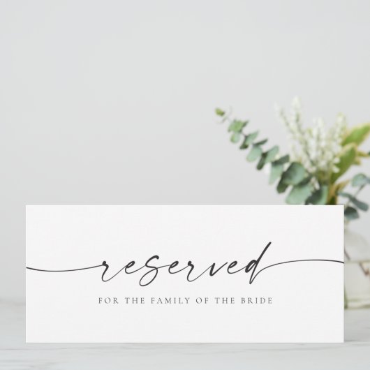 BLAIR Modern Minimalistisch Bruiloft Gereserveerde Kaart (Staand voorkant)