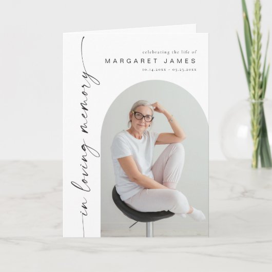 BLAIR Modern minimalistisch herdenkingsprogramma Kaart (Voorkant)