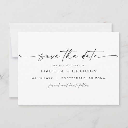 BLAIR Moderne Bohemian Font Photo Save the Date Kaart (Voorkant)