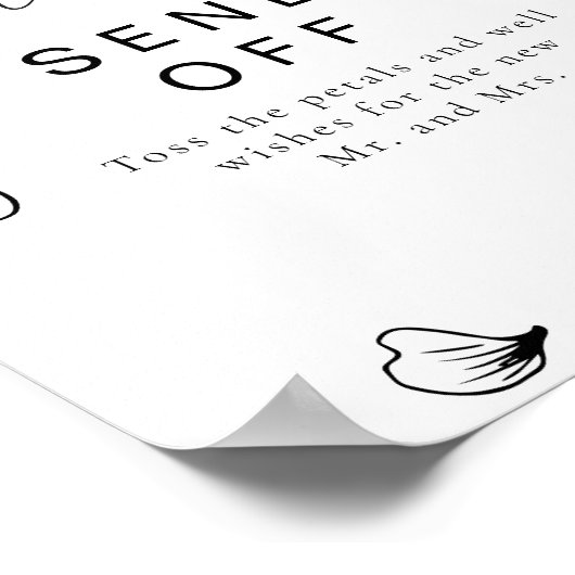 BLAIR Moderne Bohemian Weddenschap Petal Toss Poster (Hoek)