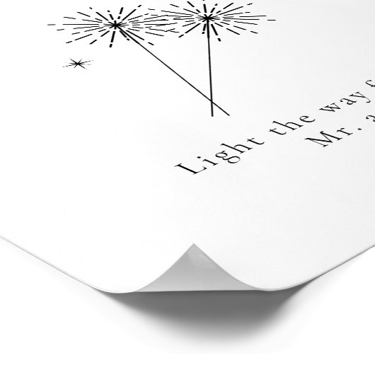 BLAIR Moderne Bohemian Weddenschap Sparkler Verzen Poster (Hoek)