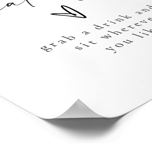 BLAIR Moderne Bohemian Wedding Open Seating Poster (Hoek)